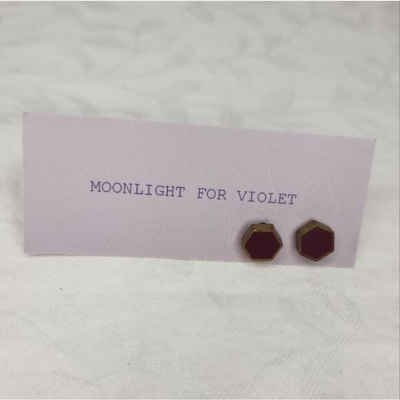 NWT Geometric Purple Earrings - Picture 1 of 3